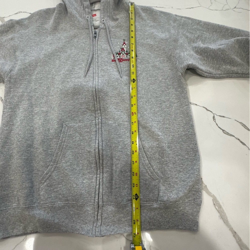 Disney Parks 2019 Holiday "We Bring the Merry" Gray Zip Up Hoodie - Medium - Picture 7 of 8